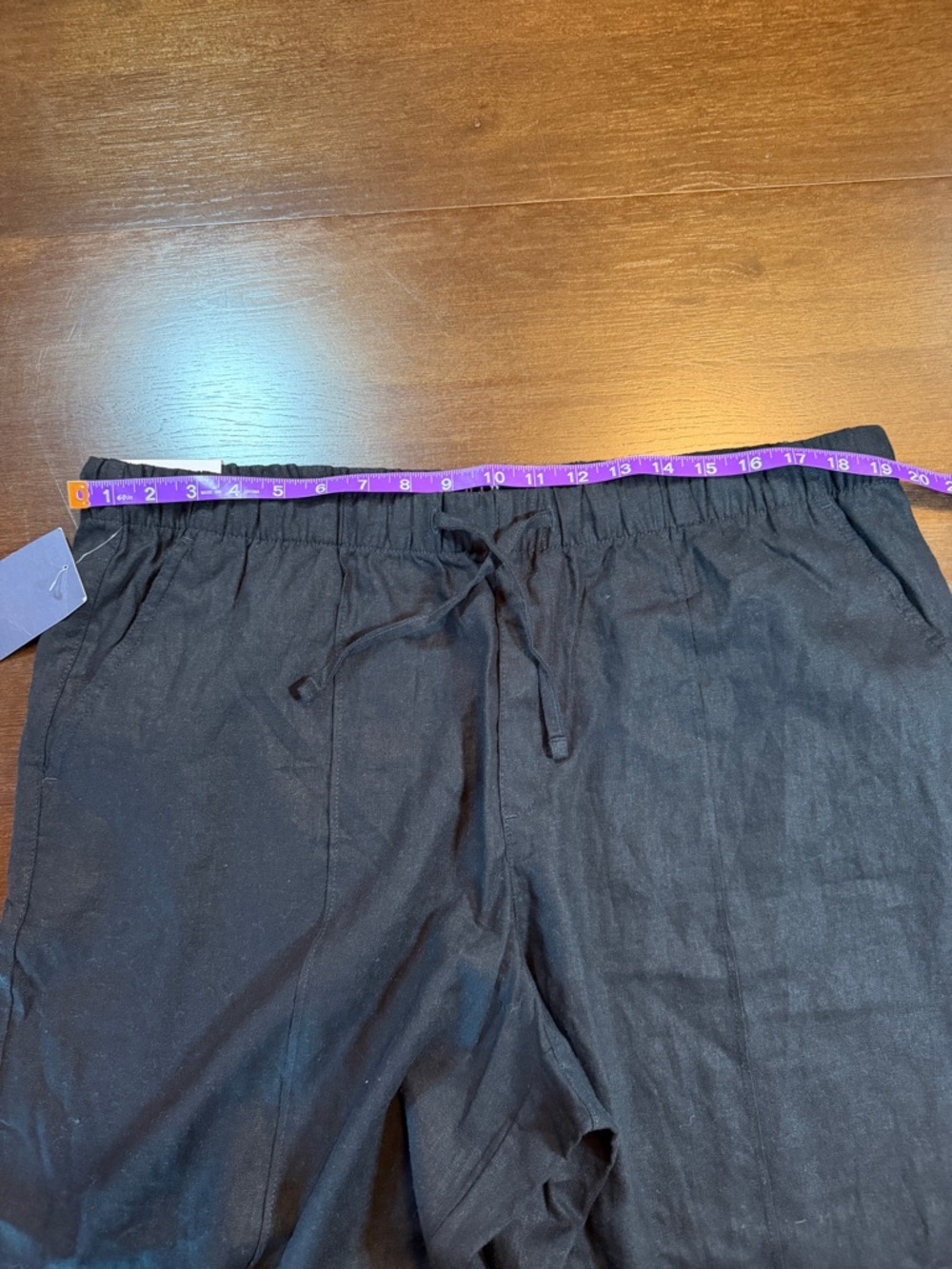 NWT Gap Black Linen Wide Leg Pull On Pants Women's XXL Quiet Luxury - Picture 7 of 10